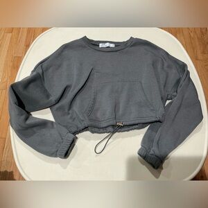 Slate Gray Cropped Sweatshirt